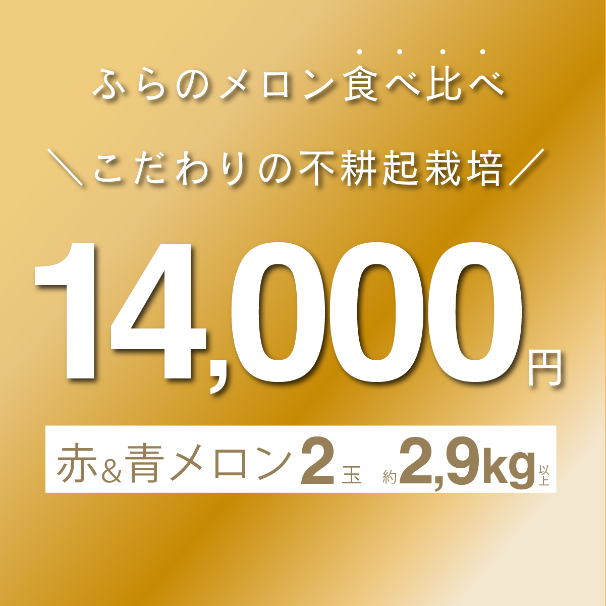富良野メロン　赤肉＆青肉セット　各1玉